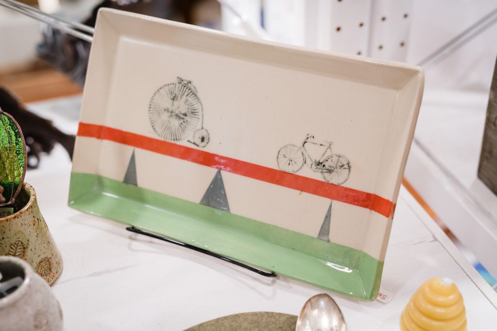 Stripes and Bikes Serving Tray