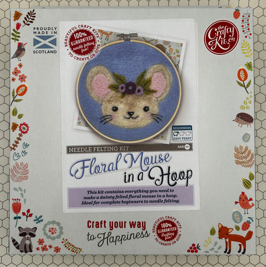 Floral Mouse Hoop Needle Felting Kit